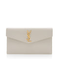 Saint Laurent Grain de Poudre Monogram Uptown Envelope Clutch (SHF-I4jwEP)