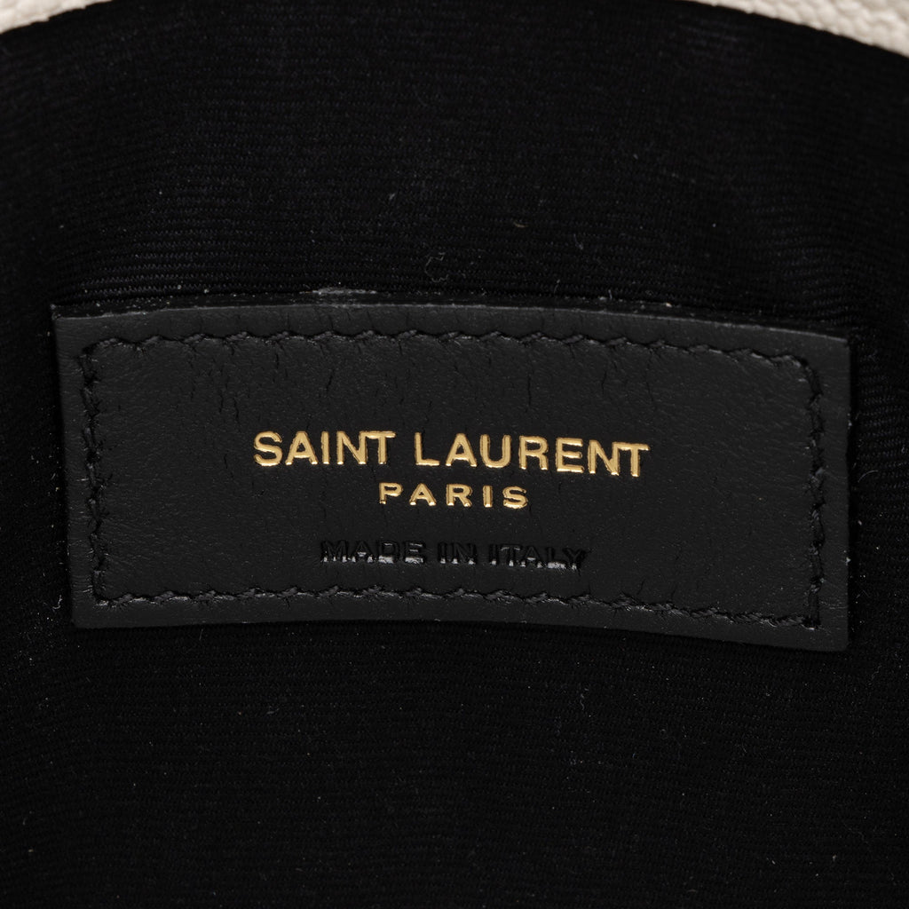 Saint Laurent Grain de Poudre Monogram Uptown Envelope Clutch (SHF-I4jwEP)