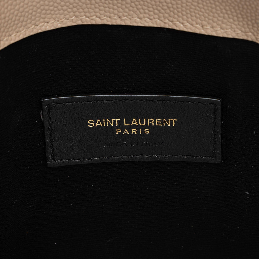 Saint Laurent Grain de Poudre Monogram Uptown Envelope Clutch (SHF-b2iDEy)