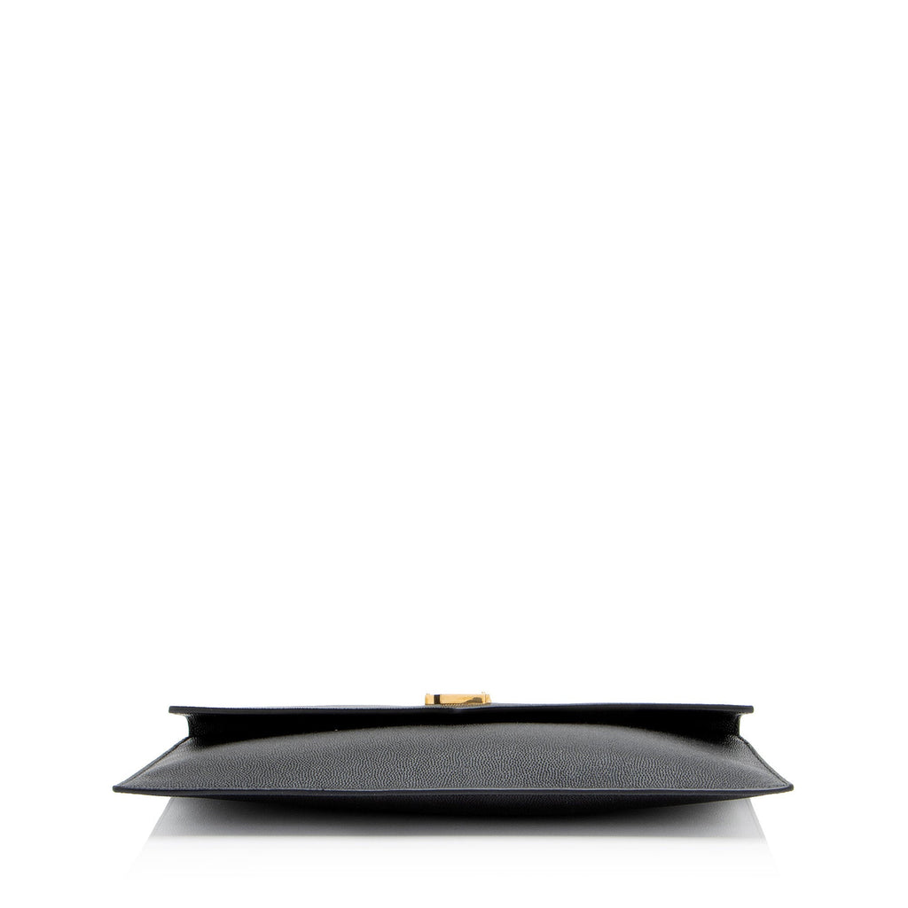 Saint Laurent Grain de Poudre Monogram Uptown Envelope Clutch