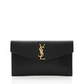 Saint Laurent Grain de Poudre Monogram Uptown Envelope Clutch