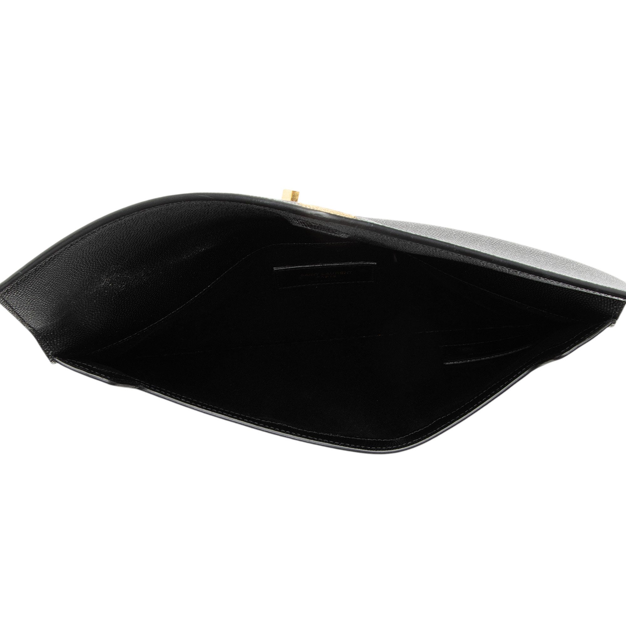 Saint Laurent Grain de Poudre Monogram Uptown Envelope Clutch