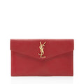 Saint Laurent Grain de Poudre Monogram Uptown Envelope Clutch