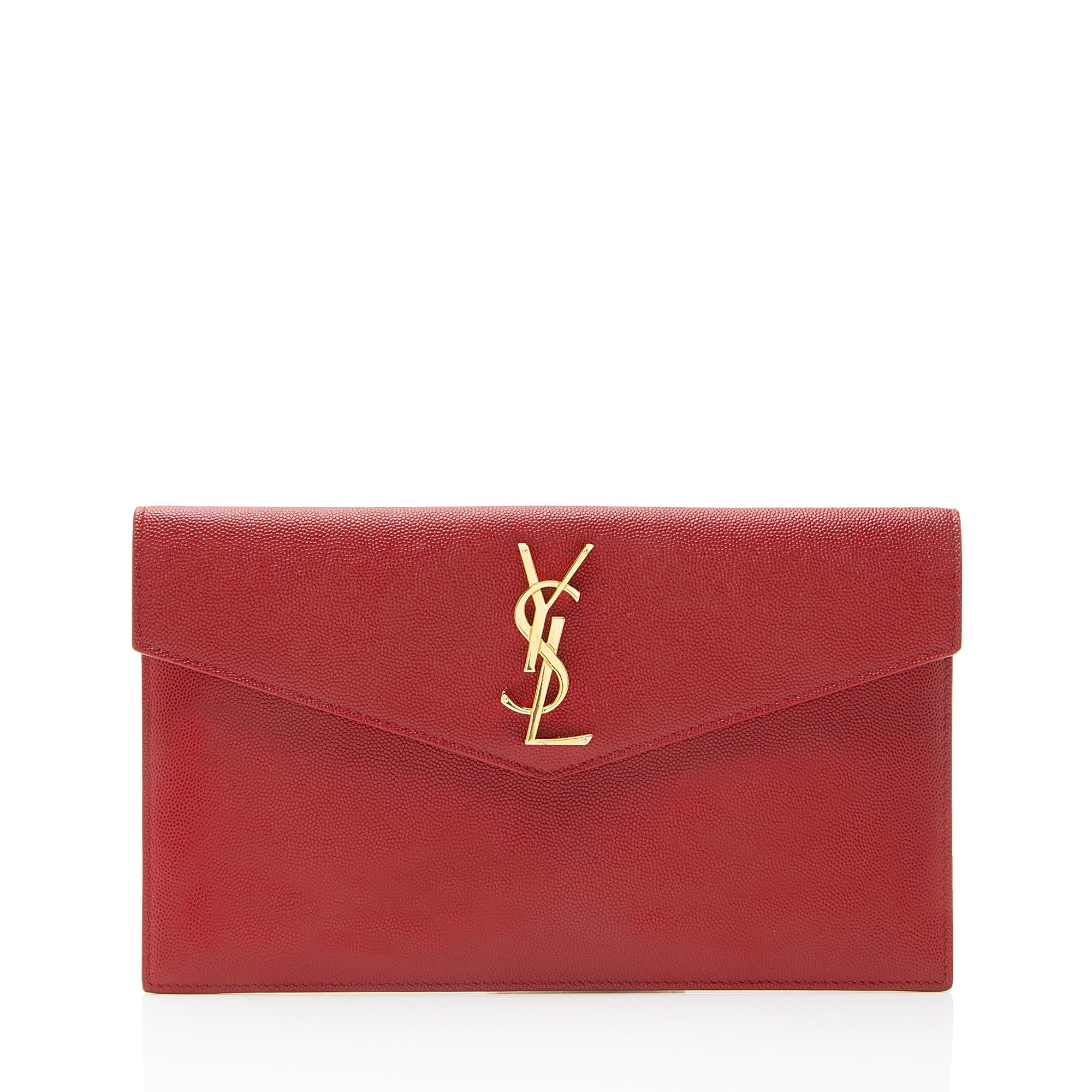 Saint Laurent Grain de Poudre Monogram Uptown Envelope Clutch