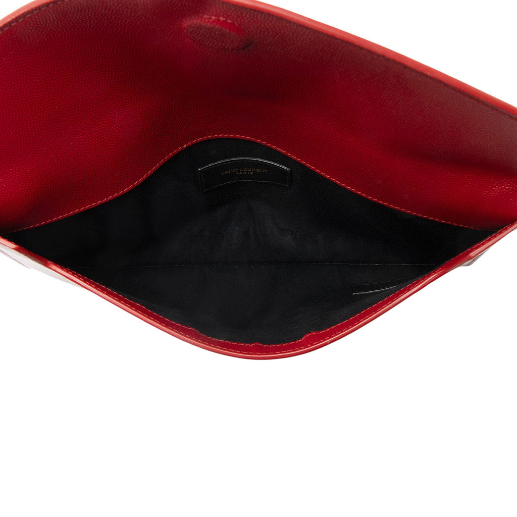 Saint Laurent Grain de Poudre Monogram Uptown Envelope Clutch