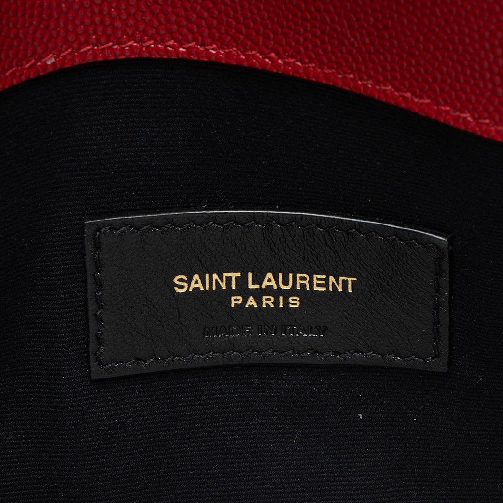 Saint Laurent Grain de Poudre Monogram Uptown Envelope Clutch