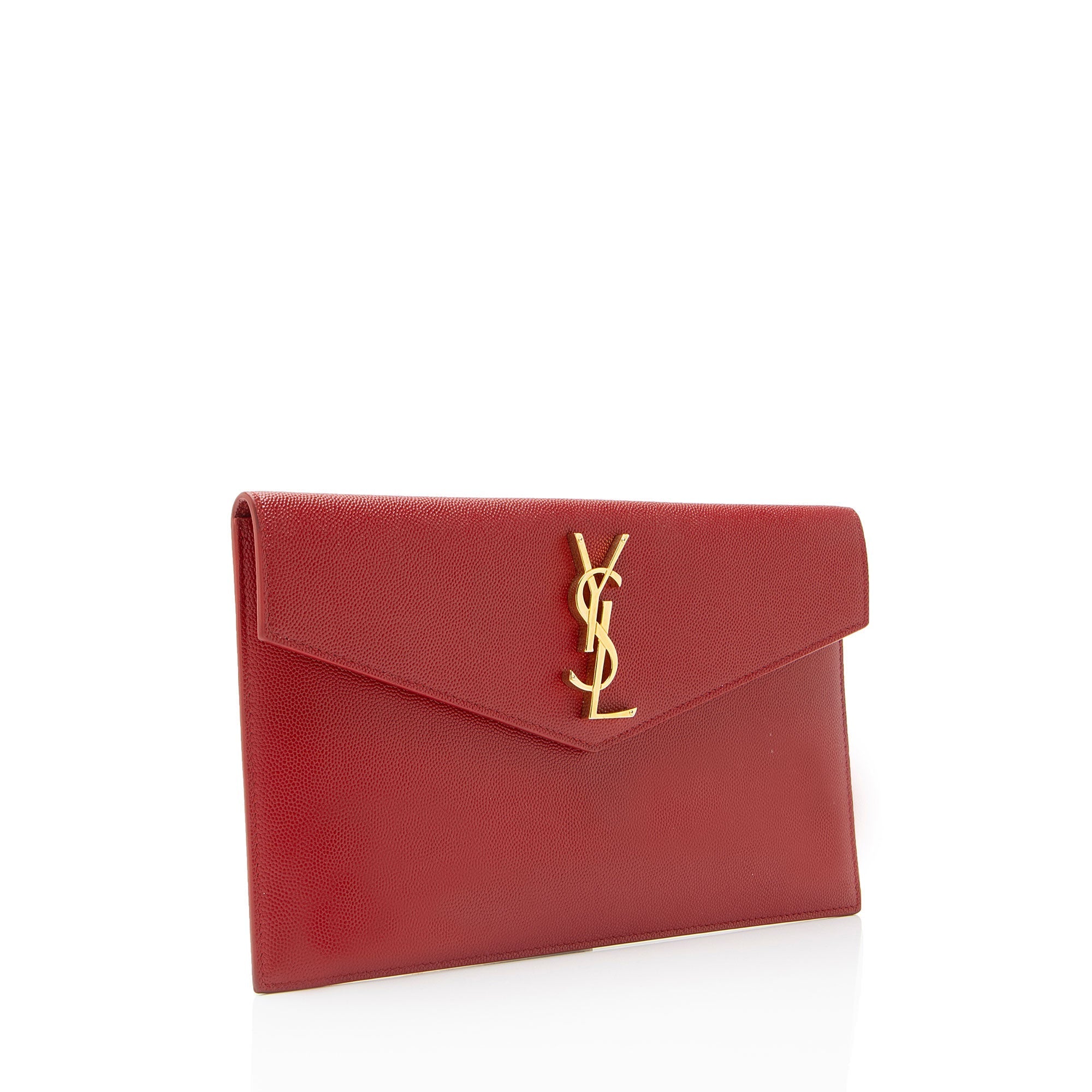 Saint Laurent Grain de Poudre Monogram Uptown Envelope Clutch