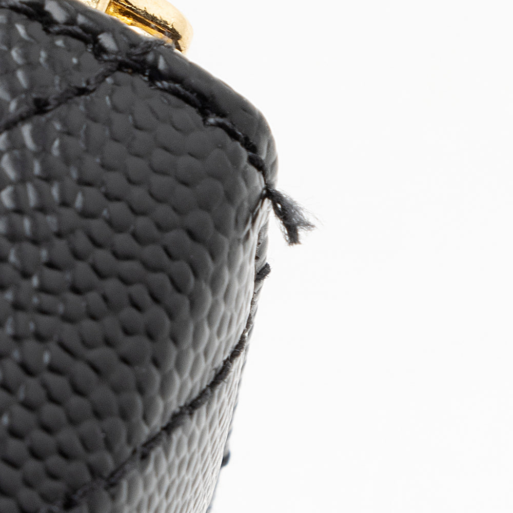 Saint Laurent Grain de Poudre Monogram Zip Around Wallet (SHF-21539)