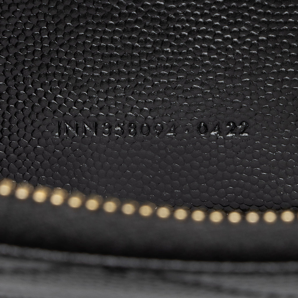 Saint Laurent Grain de Poudre Monogram Zip Around Wallet (SHF-23412)
