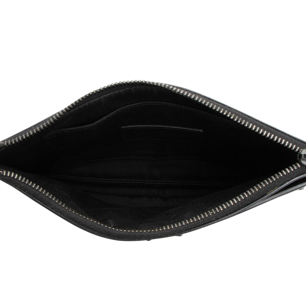 Saint Laurent Grain de Poudre Polka Dots Monogram Bill Pouch