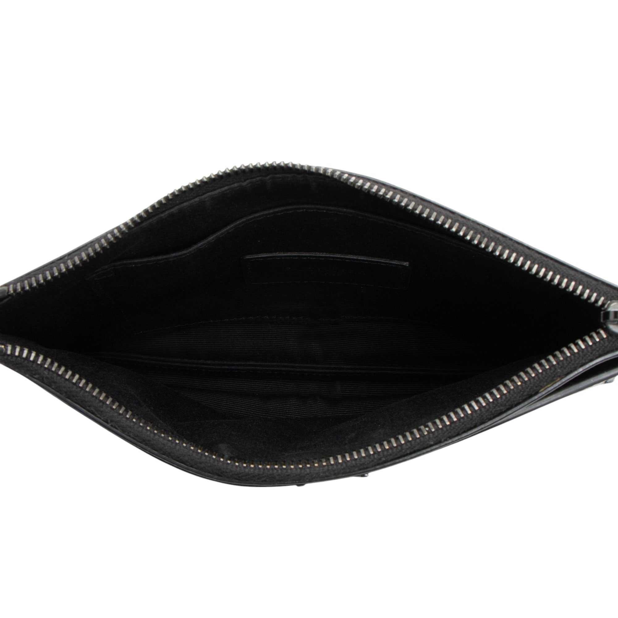Saint Laurent Grain de Poudre Polka Dots Monogram Bill Pouch