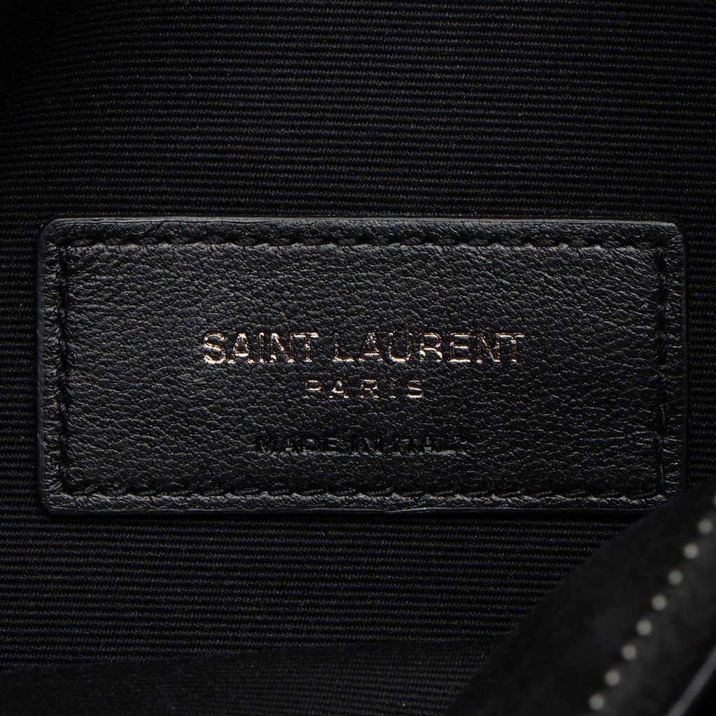 Saint Laurent Grain de Poudre Polka Dots Monogram Bill Pouch