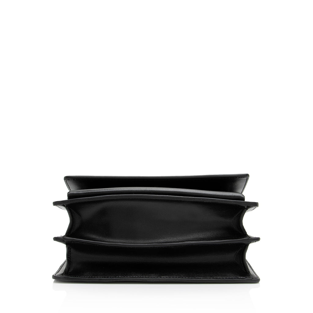 Saint Laurent Grained Calfskin Monogram Sunset Medium Shoulder Bag (SHF-23813)