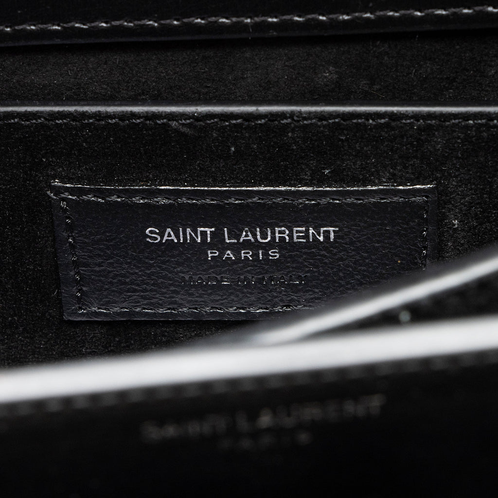 Saint Laurent Grained Calfskin Monogram Sunset Medium Shoulder Bag (SHF-23813)