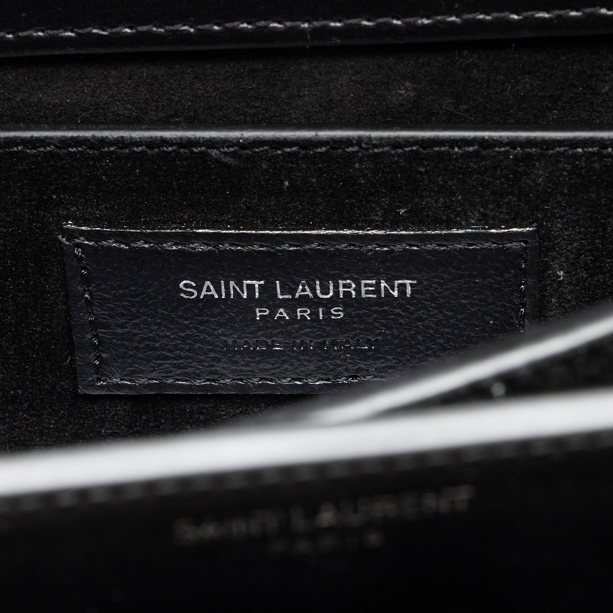 Saint Laurent Grained Calfskin Monogram Sunset Medium Shoulder Bag (SHF-23813)