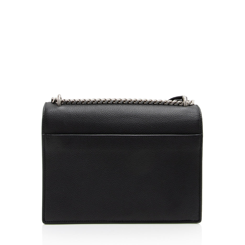 Saint Laurent Grained Calfskin Monogram Sunset Medium Shoulder Bag (SHF-NWQ0FK)