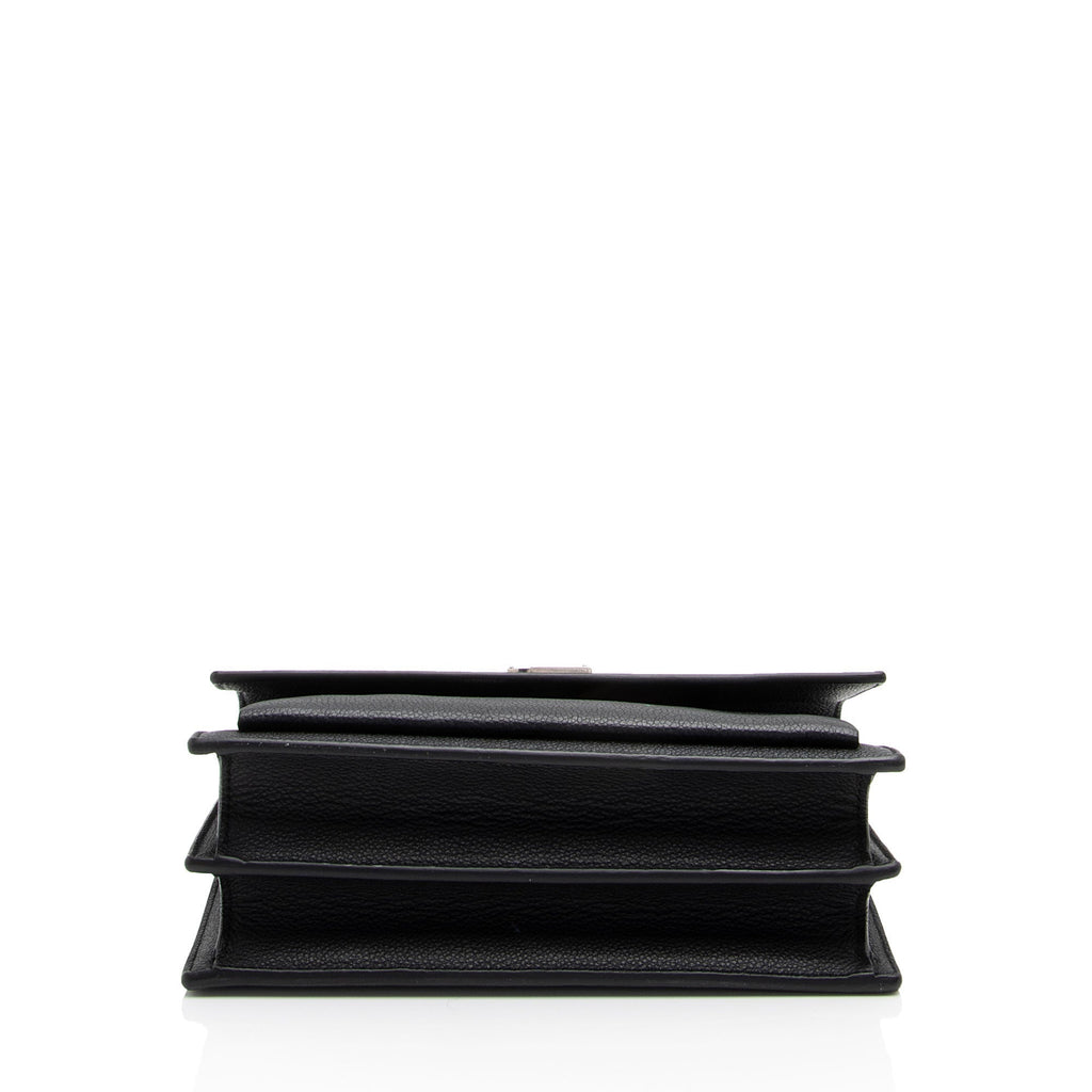 Saint Laurent Grained Calfskin Monogram Sunset Medium Shoulder Bag (SHF-NWQ0FK)