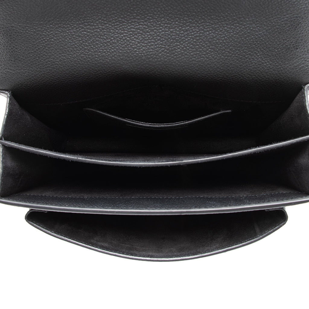 Saint Laurent Grained Calfskin Monogram Sunset Medium Shoulder Bag (SHF-NWQ0FK)