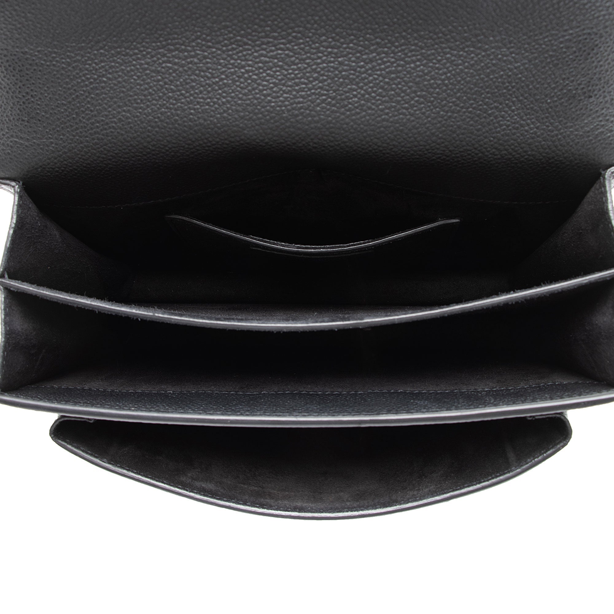 Saint Laurent Grained Calfskin Monogram Sunset Medium Shoulder Bag (SHF-NWQ0FK)
