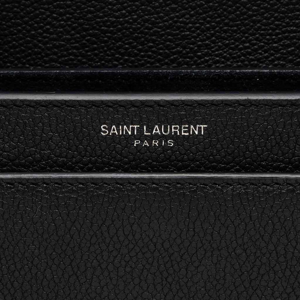 Saint Laurent Grained Calfskin Monogram Sunset Medium Shoulder Bag (SHF-NWQ0FK)