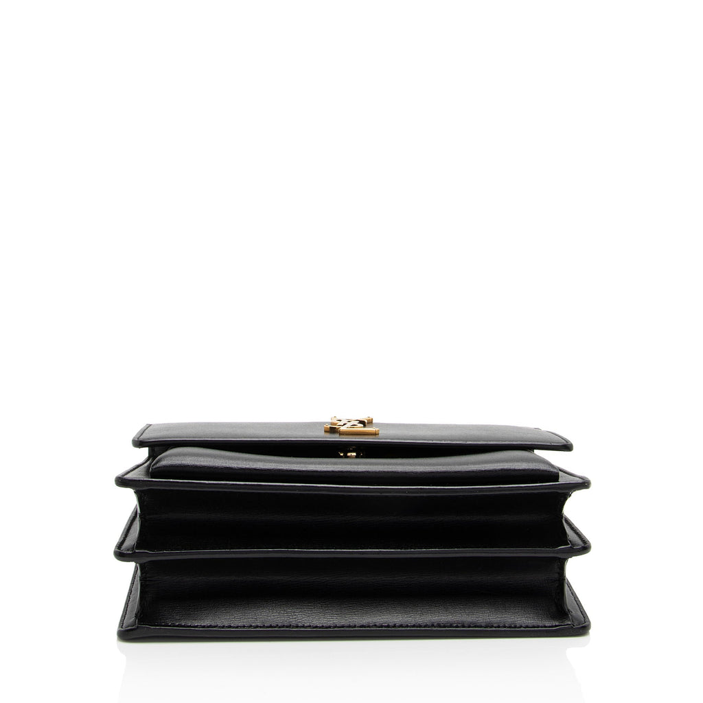 Saint Laurent Grained Calfskin Monogram Sunset Medium Shoulder Bag (SHF-8Ji2ue)