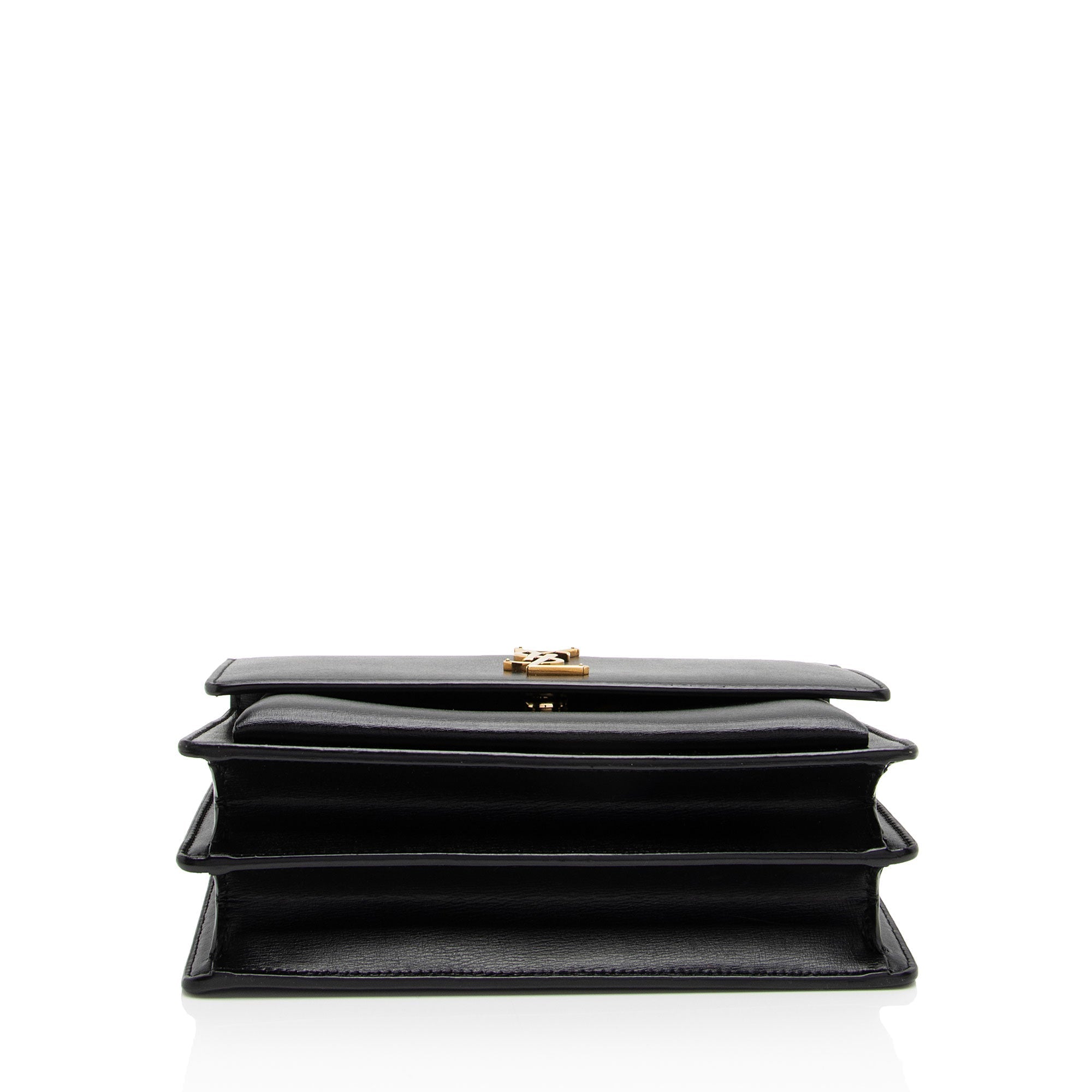 Saint Laurent Grained Calfskin Monogram Sunset Medium Shoulder Bag (SHF-8Ji2ue)