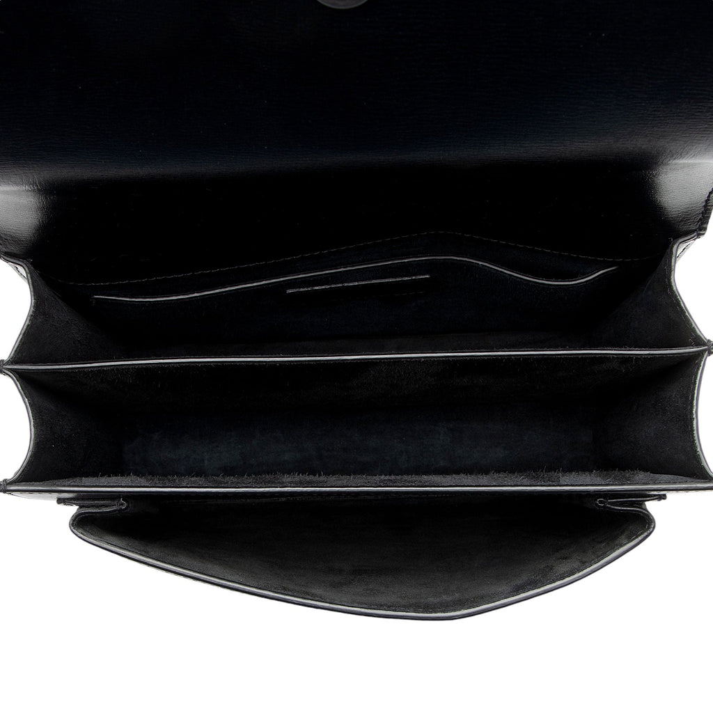 Saint Laurent Grained Calfskin Monogram Sunset Medium Shoulder Bag (SHF-OLGtVP)