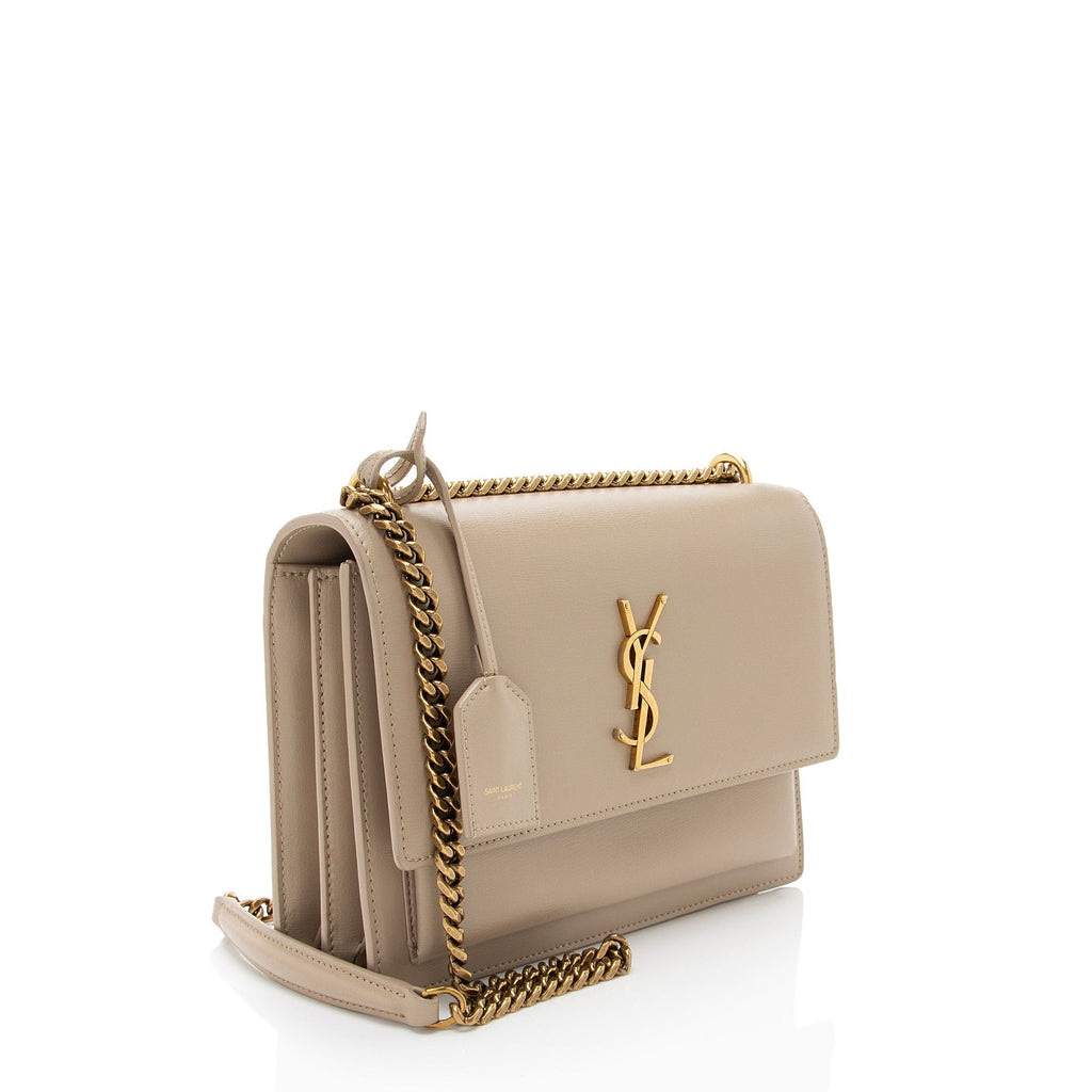 Saint Laurent Grained Calfskin Monogram Sunset Medium Shoulder Bag
