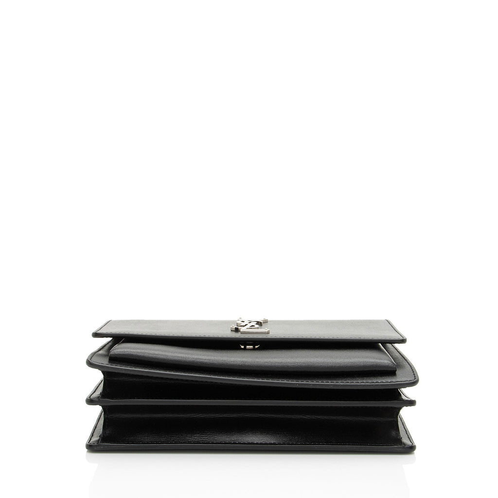 Saint Laurent Grained Calfskin Monogram Sunset Medium Shoulder Bag