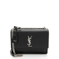 Saint Laurent Grained Calfskin Monogram Sunset Medium Shoulder Bag