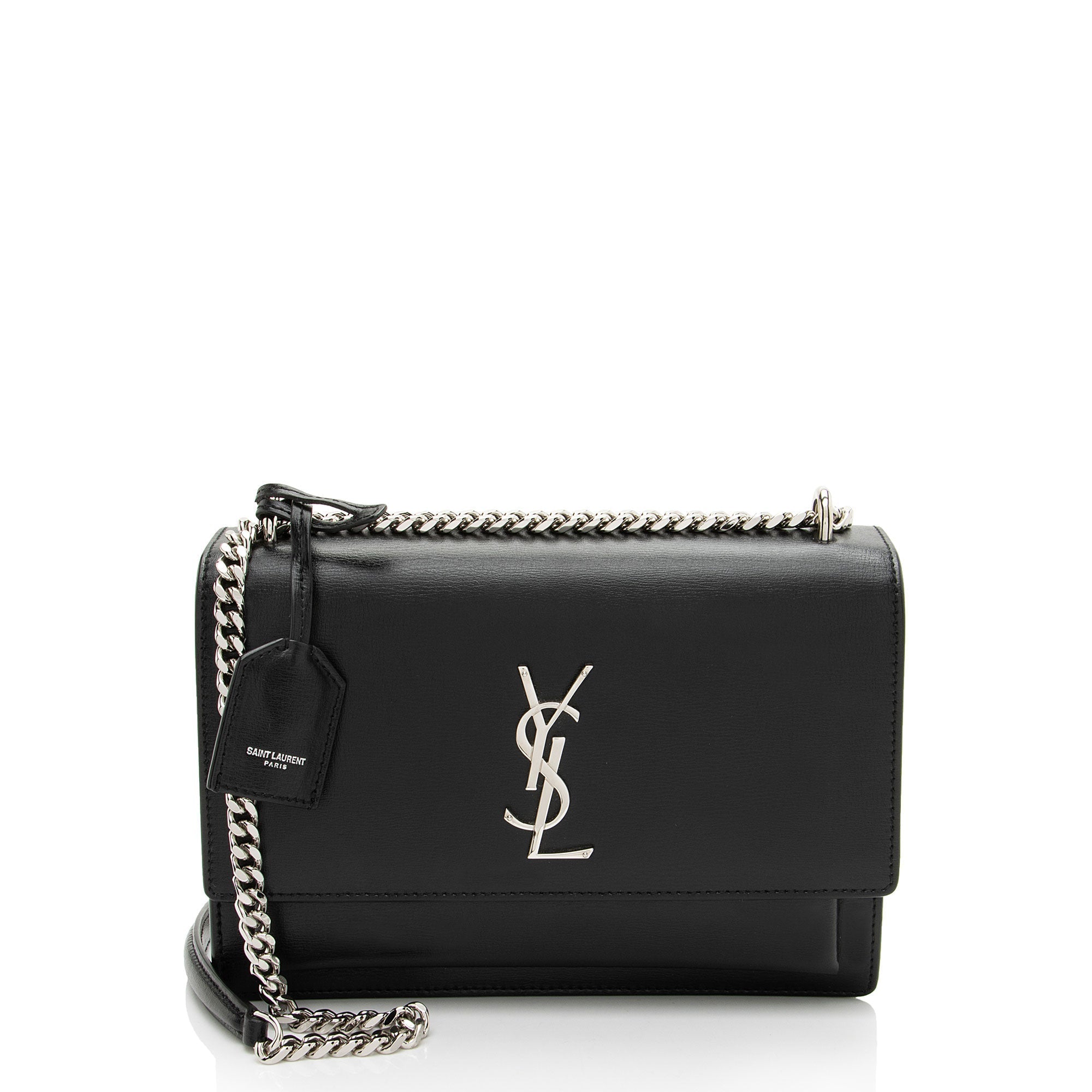 Saint Laurent Grained Calfskin Monogram Sunset Medium Shoulder Bag