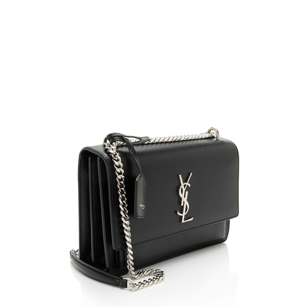 Saint Laurent Grained Calfskin Monogram Sunset Medium Shoulder Bag