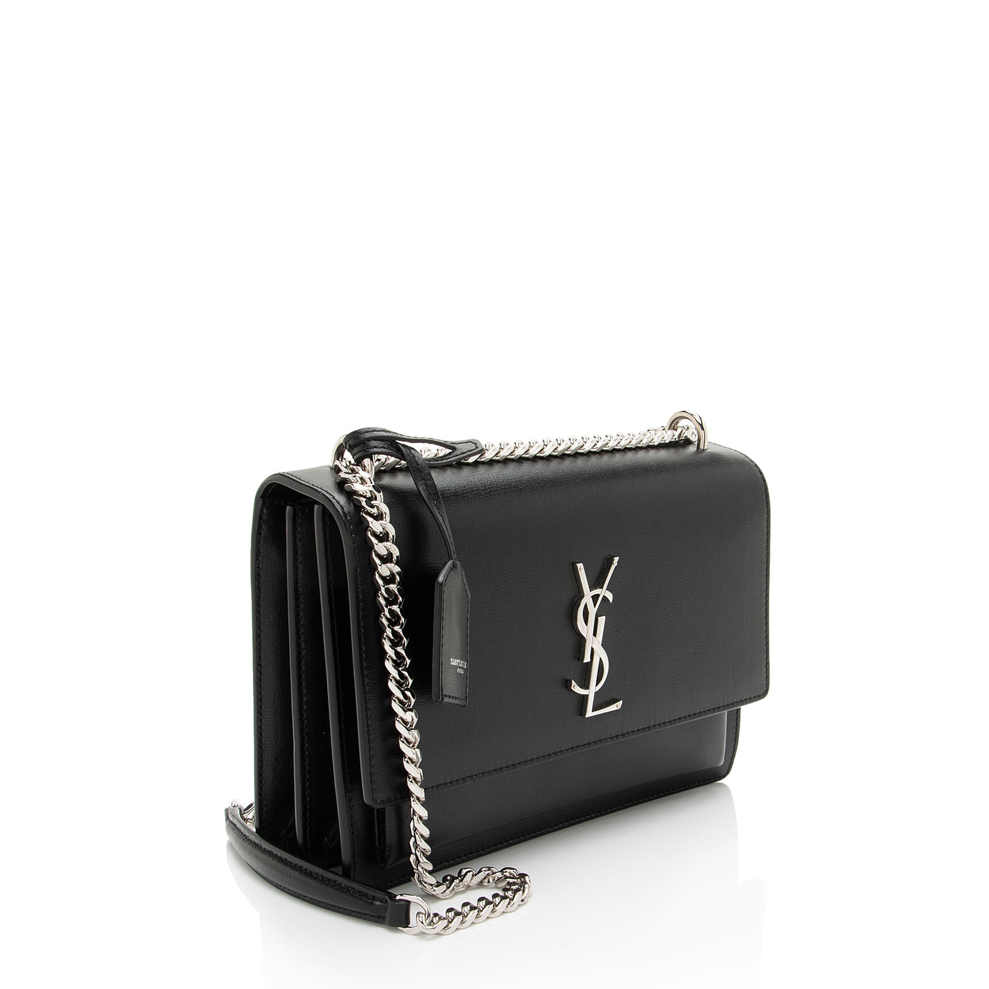 Saint Laurent Grained Calfskin Monogram Sunset Medium Shoulder Bag