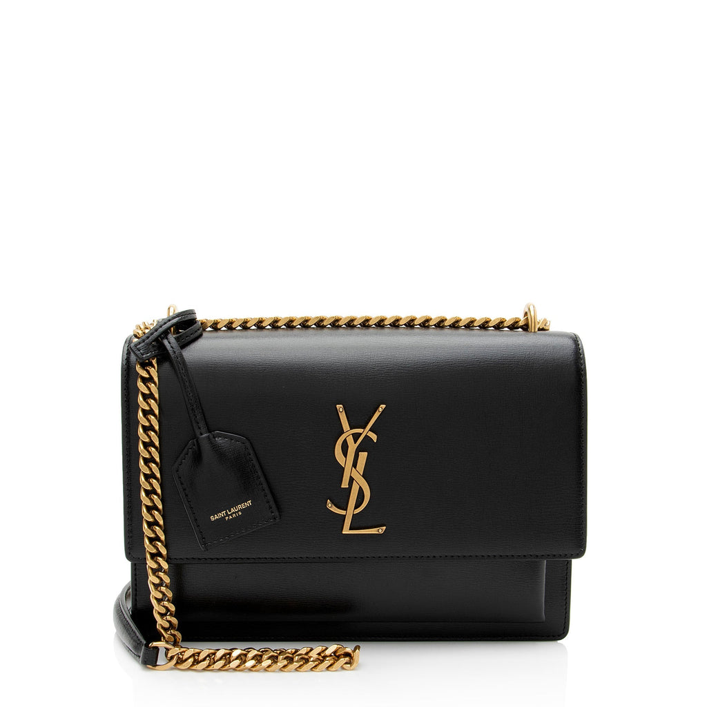 Saint Laurent Grained Calfskin Monogram Sunset Medium Shoulder Bag