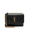 Saint Laurent Grained Calfskin Monogram Sunset Medium Shoulder Bag
