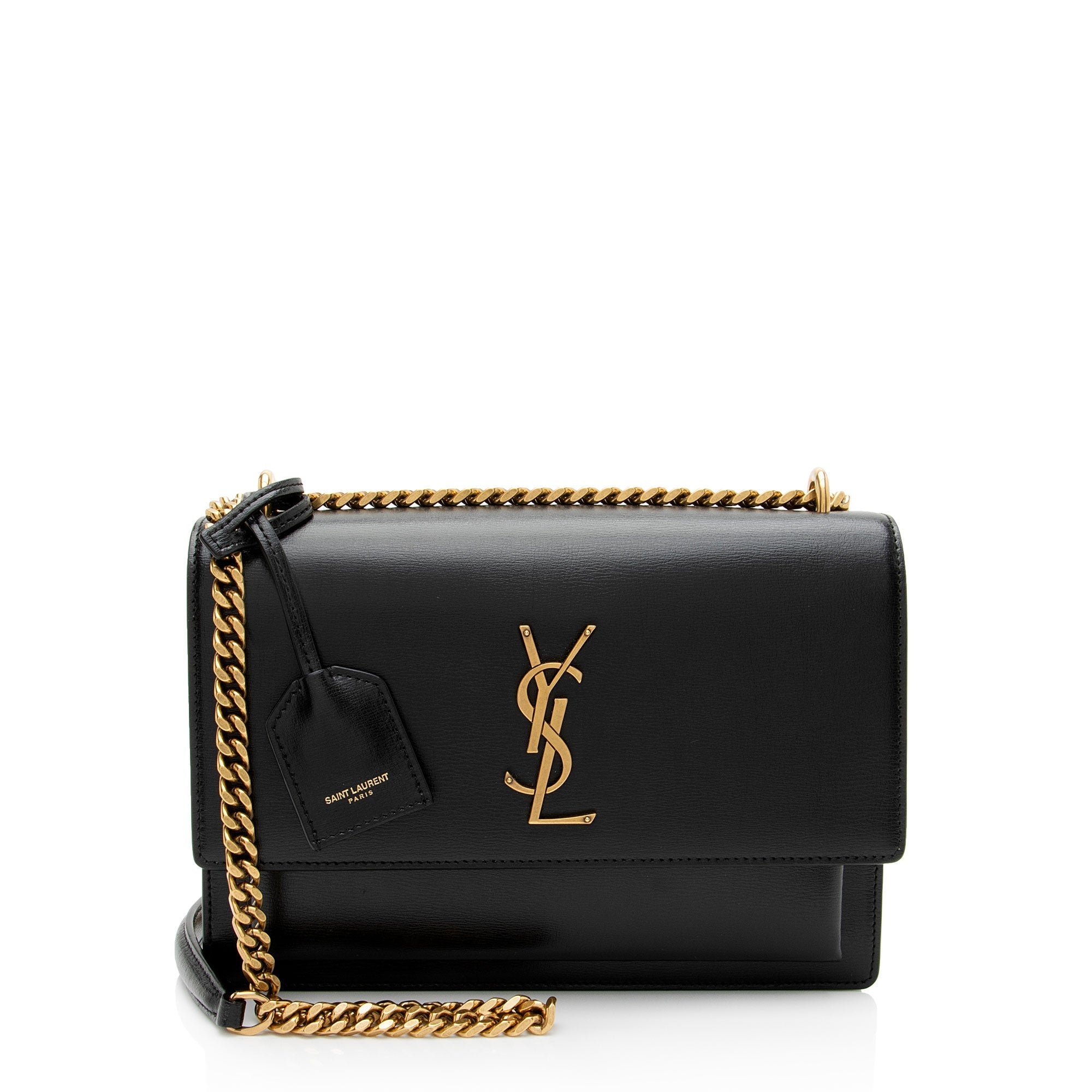 Saint Laurent Grained Calfskin Monogram Sunset Medium Shoulder Bag