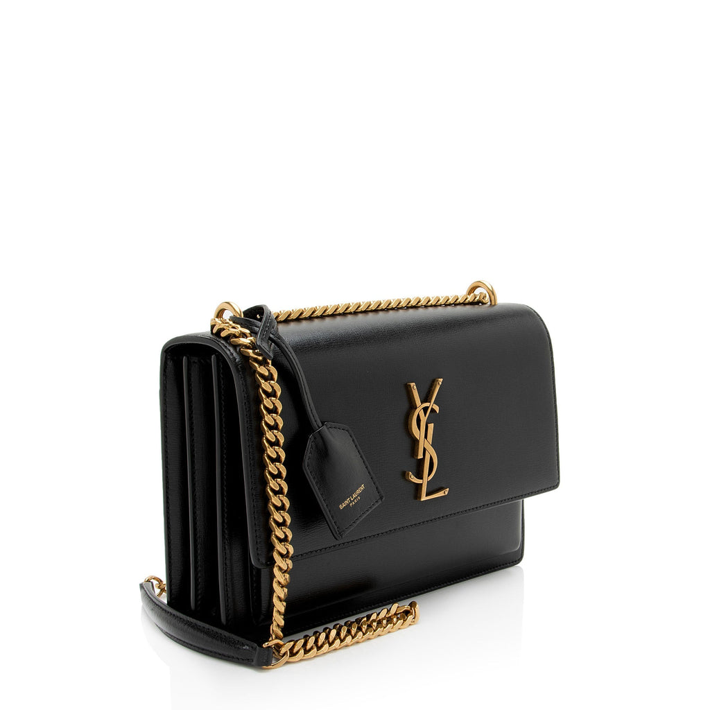 Saint Laurent Grained Calfskin Monogram Sunset Medium Shoulder Bag