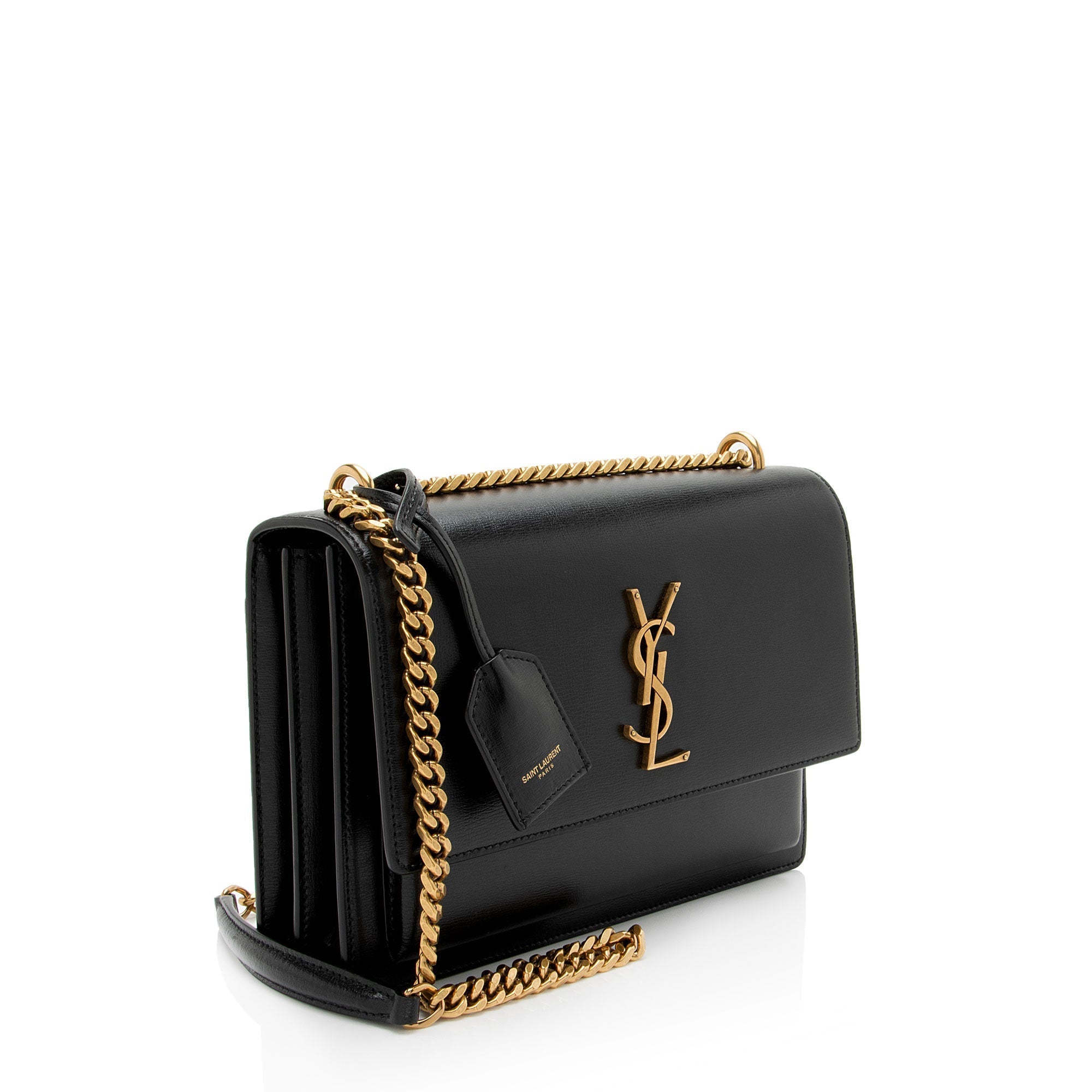 Saint Laurent Grained Calfskin Monogram Sunset Medium Shoulder Bag