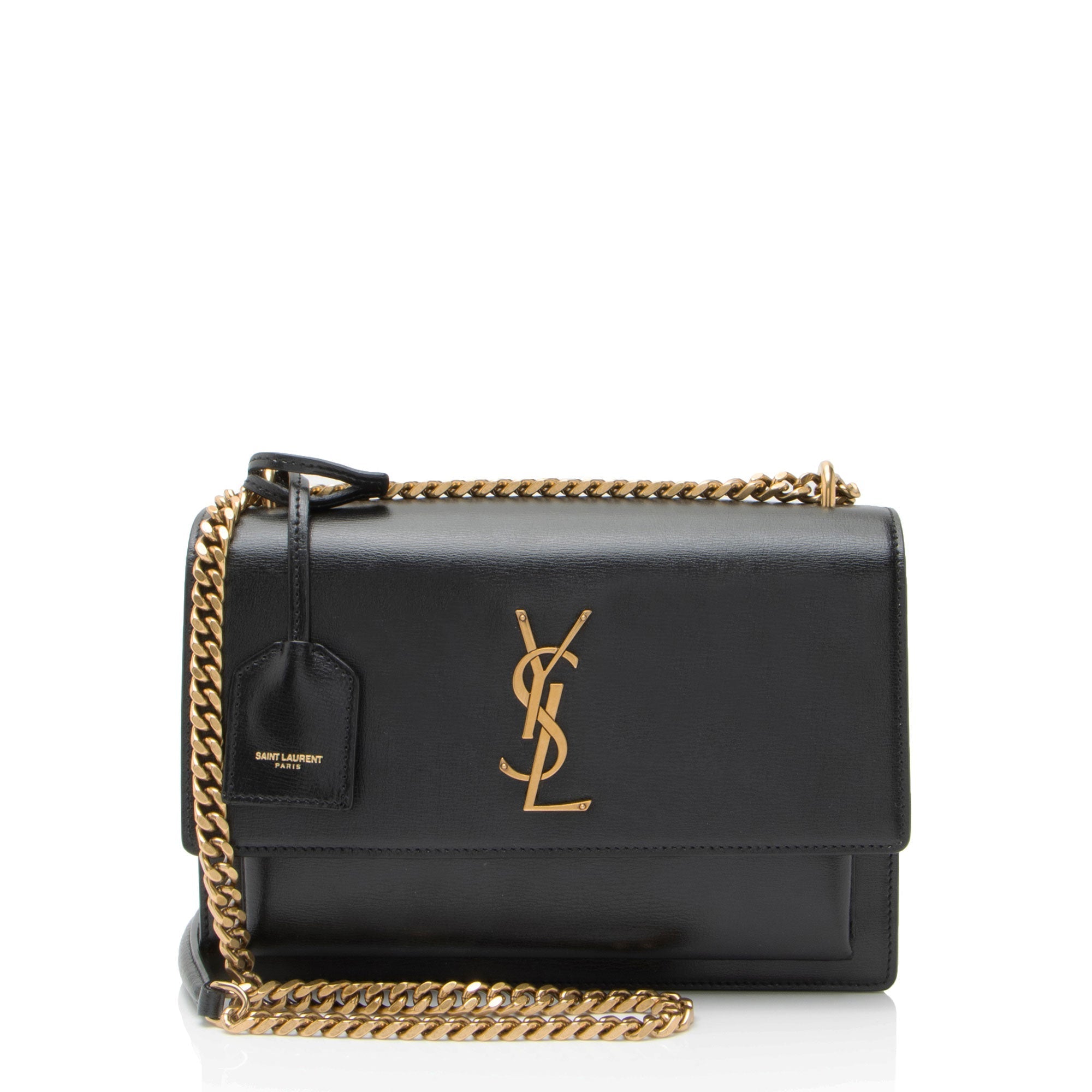 Saint Laurent Grained Calfskin Monogram Sunset Medium Shoulder Bag