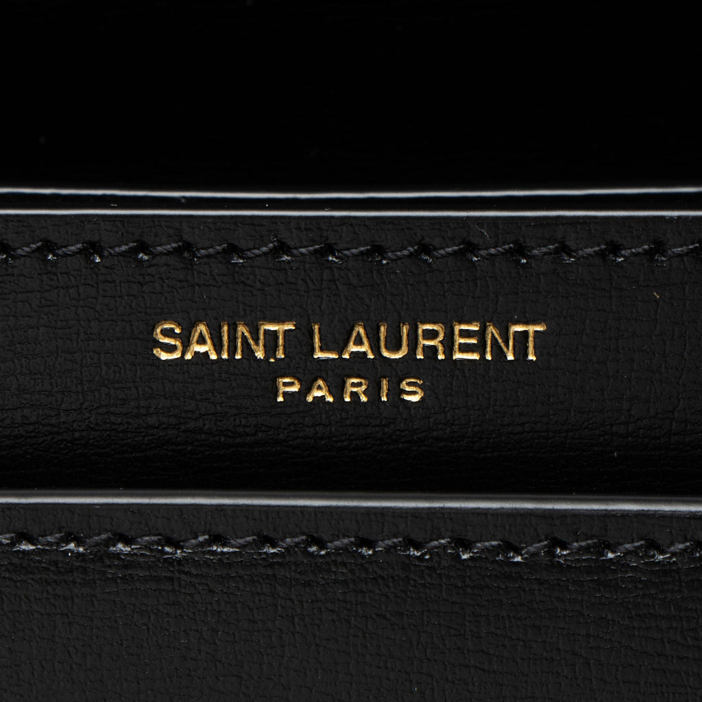 Saint Laurent Grained Calfskin Monogram Sunset Medium Shoulder Bag
