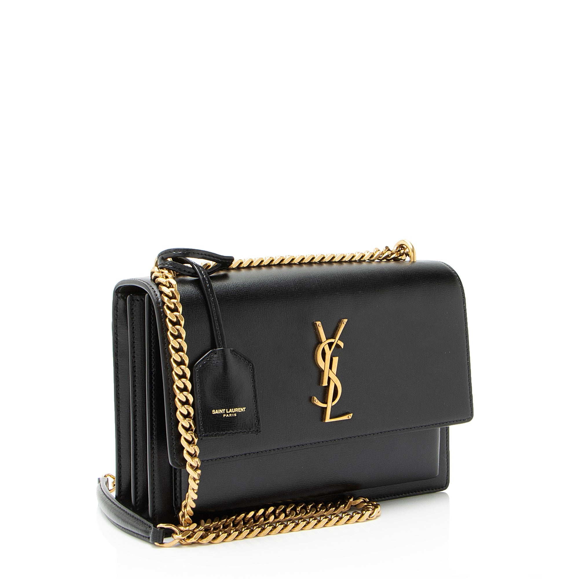 Saint Laurent Grained Calfskin Monogram Sunset Medium Shoulder Bag