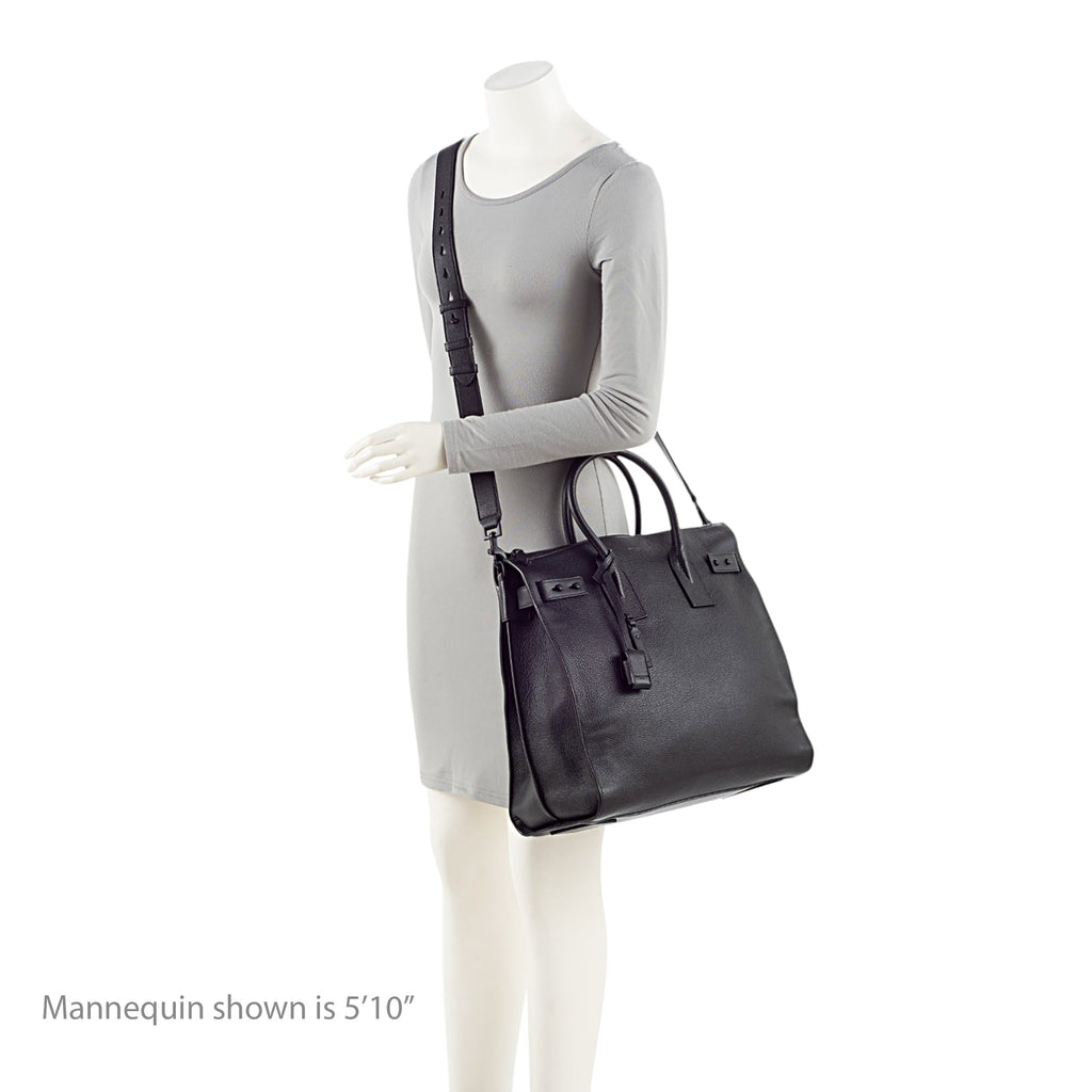 Saint Laurent Grained Calfskin Thin Sac De Jour Large Tote