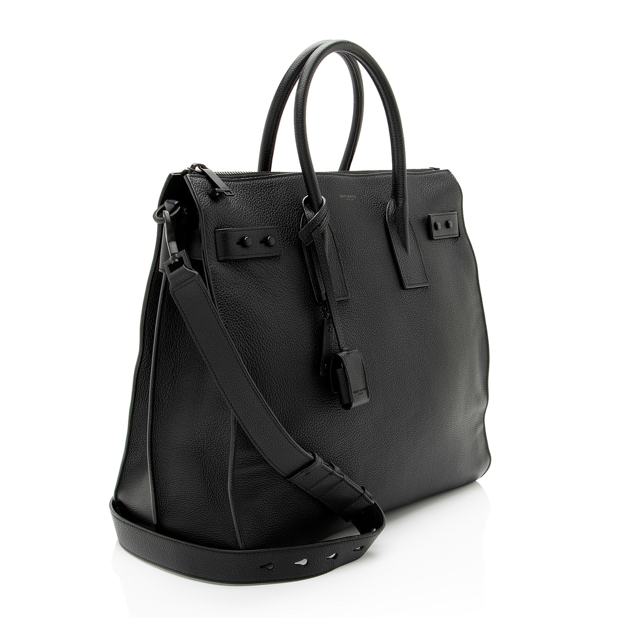 Saint Laurent Grained Calfskin Thin Sac De Jour Large Tote
