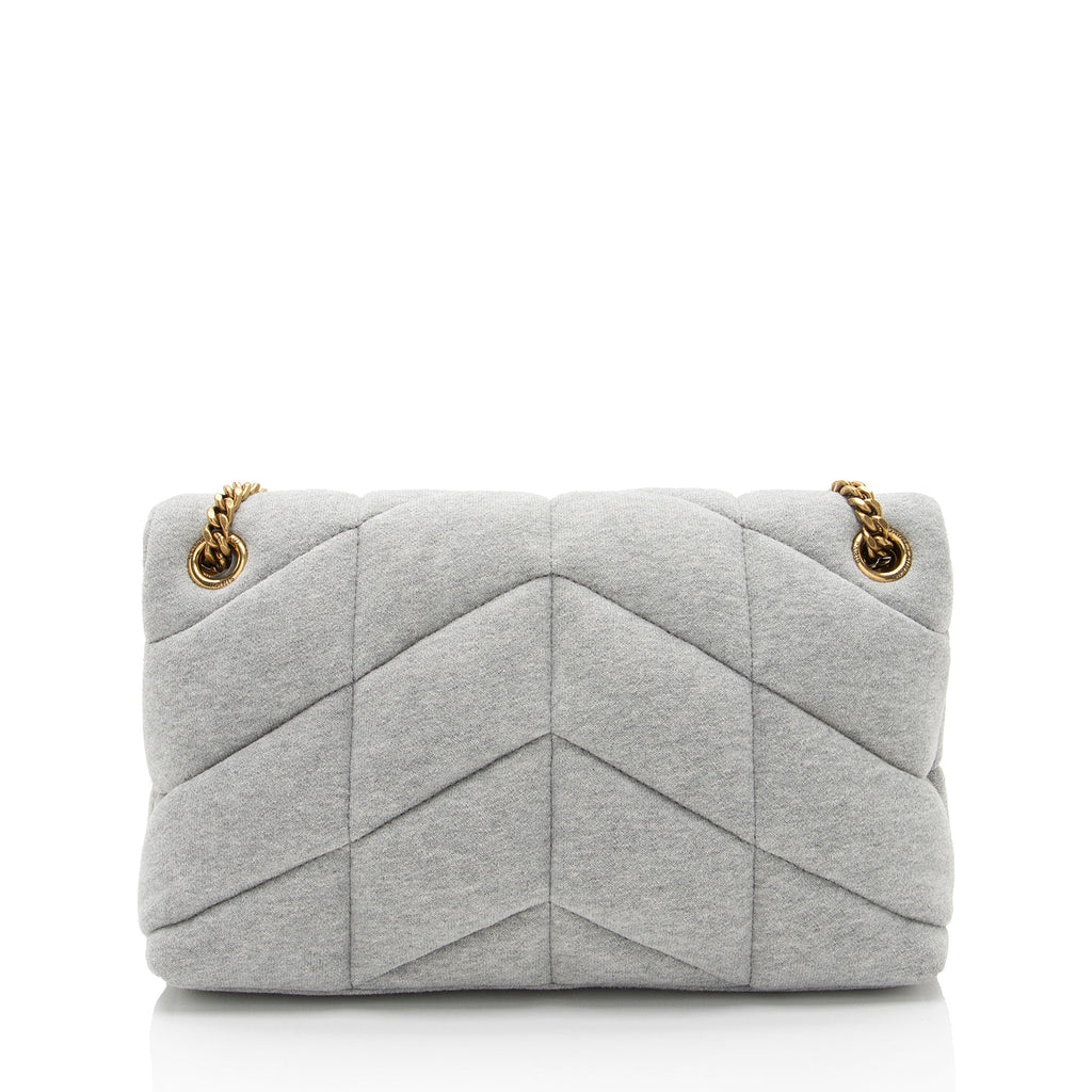 Saint Laurent Jersey Monogram Puffer LouLou Chain Small Shoulder Bag