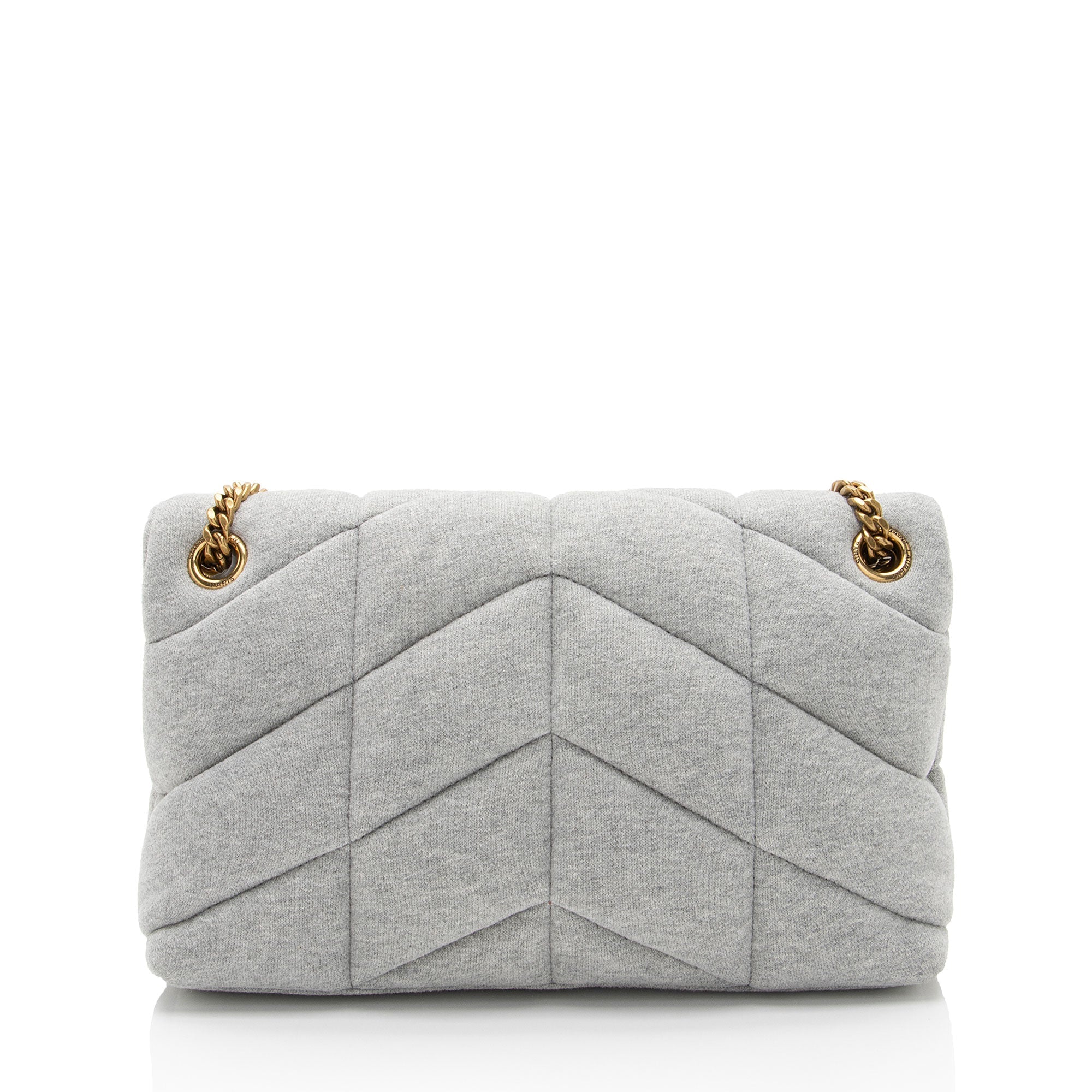 Saint Laurent Jersey Monogram Puffer LouLou Chain Small Shoulder Bag