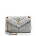 Saint Laurent Jersey Monogram Puffer LouLou Chain Small Shoulder Bag