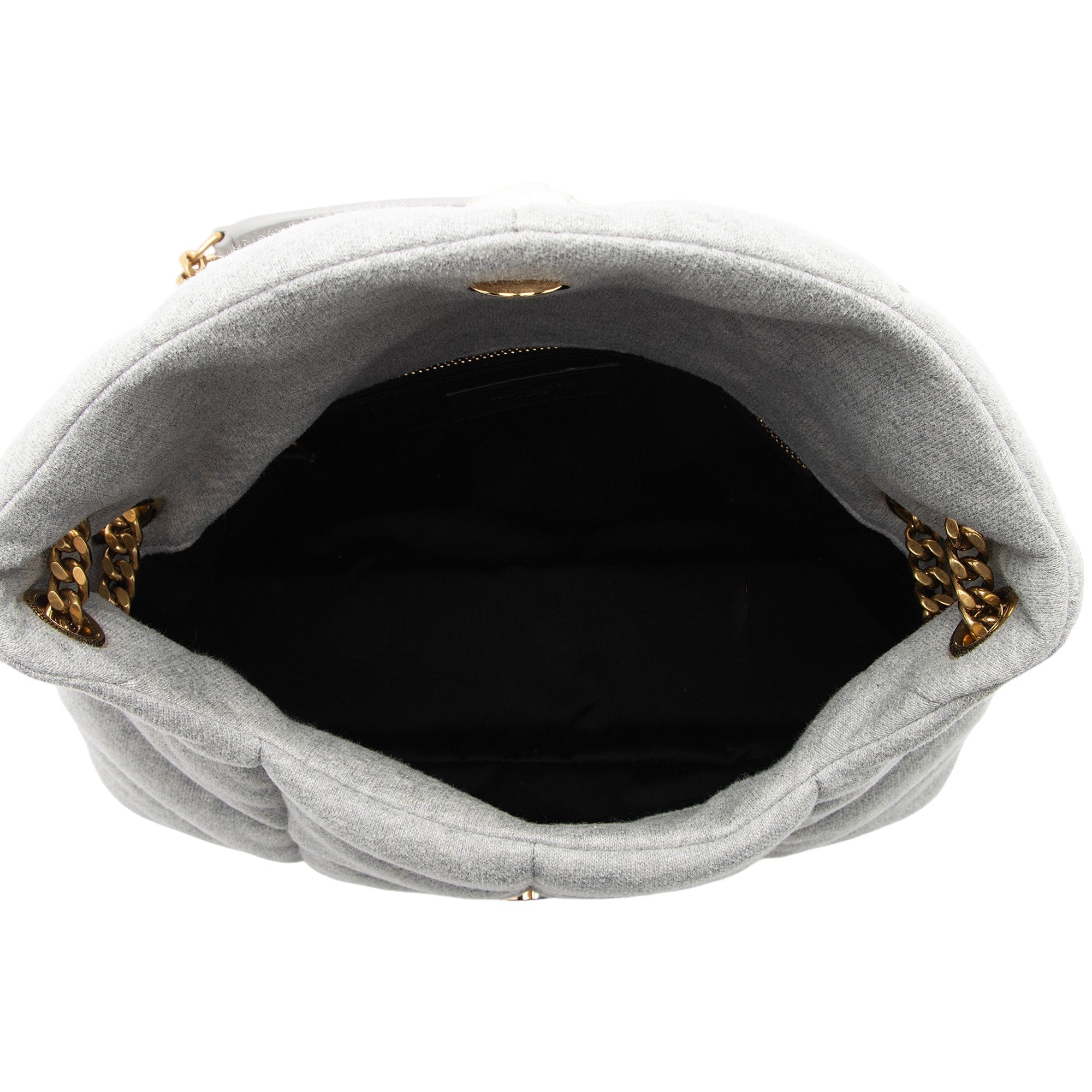 Saint Laurent Jersey Monogram Puffer LouLou Chain Small Shoulder Bag