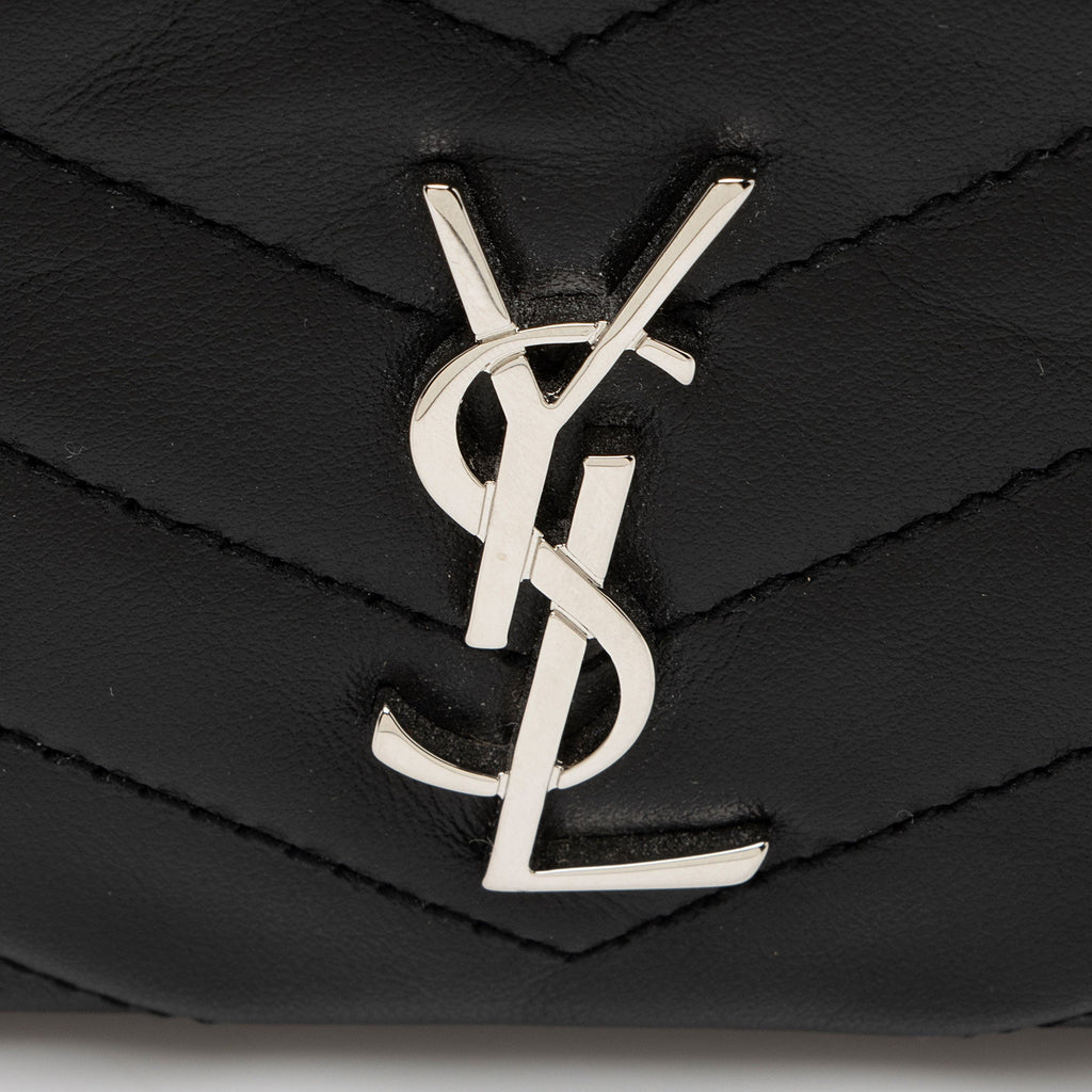 Saint Laurent Lambskin Monogram Cassandre Key Pouch (SHF-Ffj9zM)