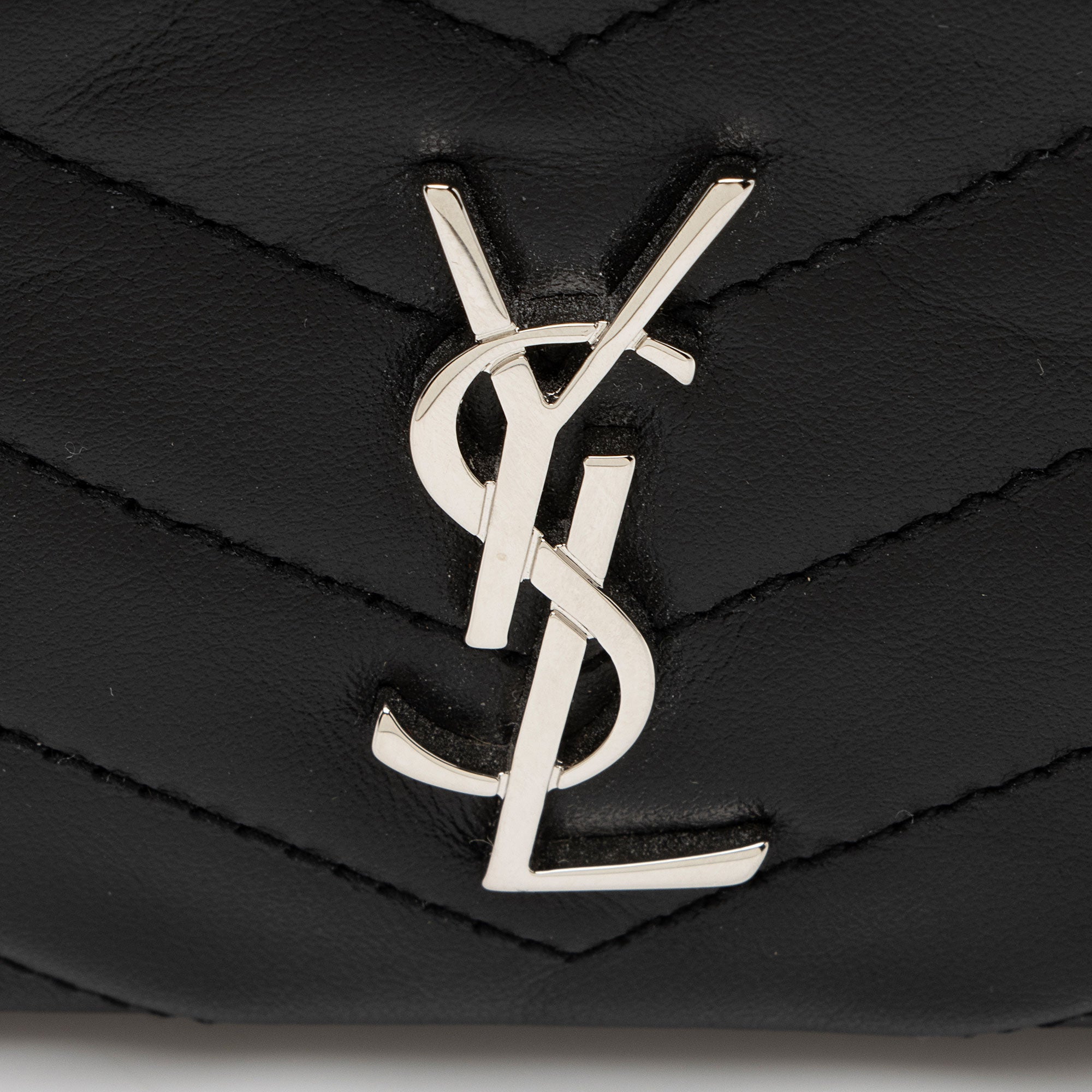 Saint Laurent Lambskin Monogram Cassandre Key Pouch (SHF-Ffj9zM)