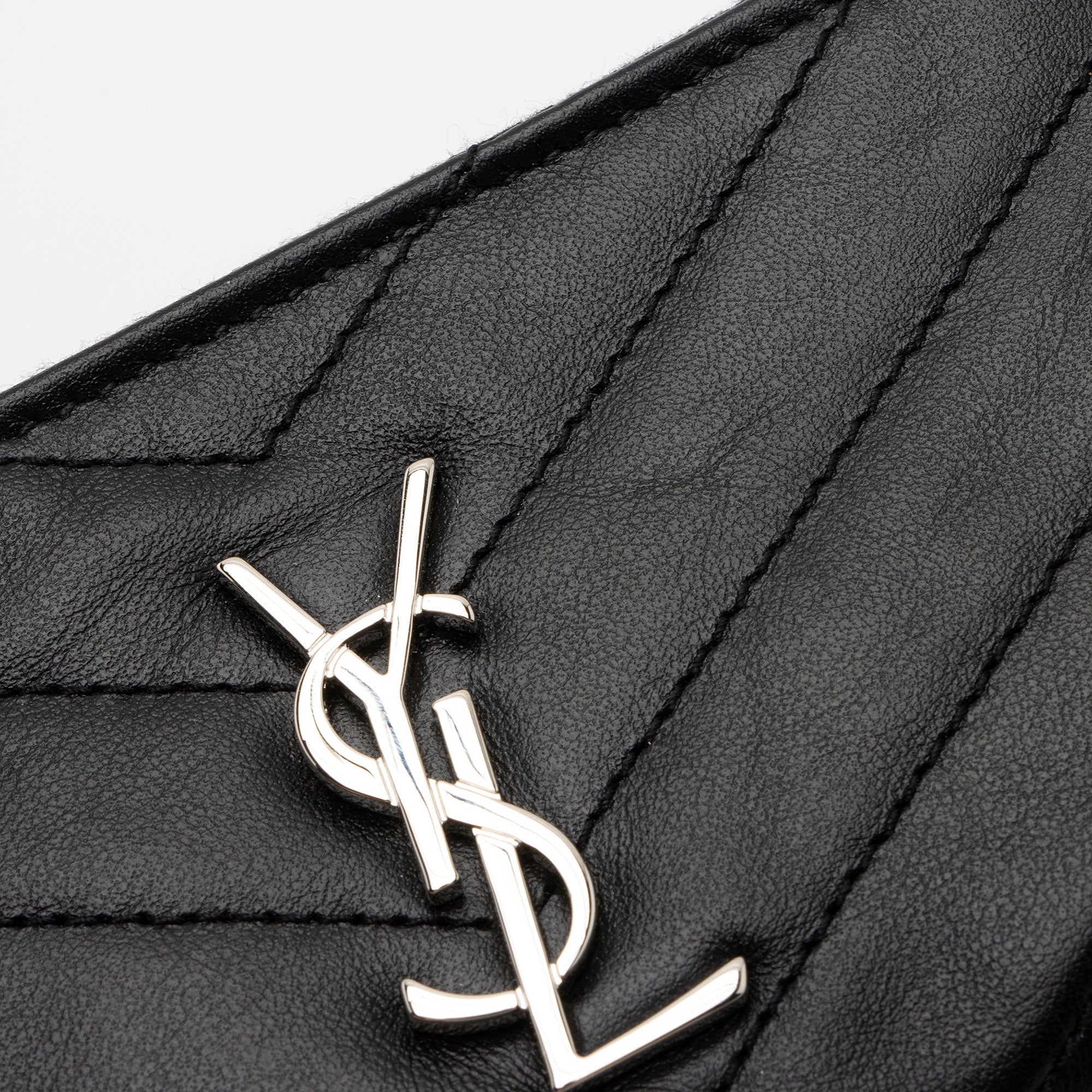 Saint Laurent Lambskin Monogram Cassandre Key Pouch (SHF-Ffj9zM)